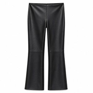 Zara Black Faux Leather Bootcut Pants XS High Rise‎ Flare Edgy Night Out